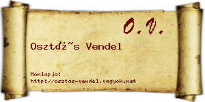 Osztás Vendel névjegykártya